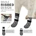 SCENEREAL Dog Socks to Prevent Licking Paws for Hot/Cold Pavement, Anti Slip High Top Dog Grip Socks for Hardwood Floors, Dog Shoes Booties&Paw Protector for Small Medium Large Senior Dog, Grey L