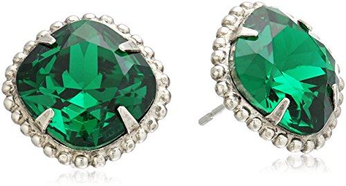 Sorrelli Essentials Emerald Cushion-Cut Solitaire Stud Earrings