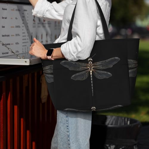 Sac imperméable libellule noir idéal pour vos sorties à la plage cet été