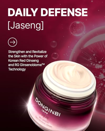 Donginbi Red Ginseng Daily Defense Cream - Firming Cream for Loose Surface, Face Moisturizer for Skin Barrier Repair, Korean Red Ginseng, Skin Care , 0.8 floz / 25 ml