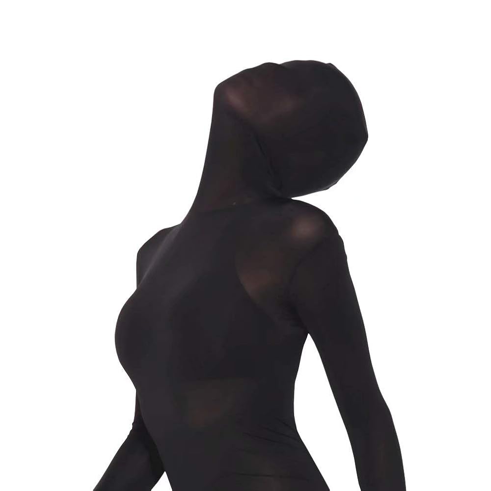 Women Men Long Sleeve Sexy Stretchy Sheer Ice Silk Leotard