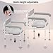 Adjustable Medical Bedside Commode Chair with Padded Backrest, Height Adjustable, Drop Arm Support