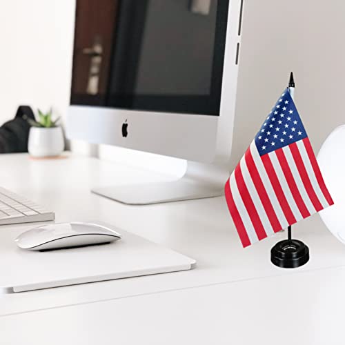 2 Pack American Desk Flag, Usa Us Table Flag, Us Diplomat Flag Set- American Flag,Office Flag,Table Decoration, 8 X 5.5 Inches - Vivid Color And Fade Resistant #TOP4
