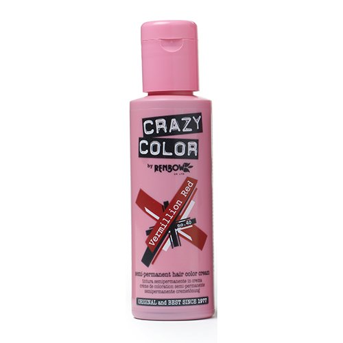 Renbow Crazy Color Hair Colour Cream Coloration Semi-permenant 40 Vermillion Red - 100 ml