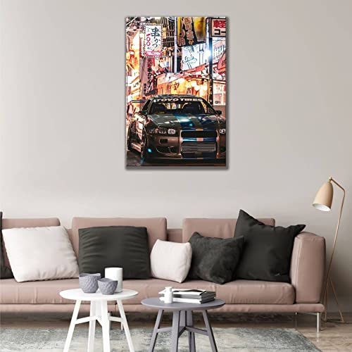 Xuemei Car Posters Jdm Styles Gtr R34 Poster Canvas Art Prints Picture Paintings Modern Styles For Home Office Living Room Bedroom Bathroom Wall Decor Gift Framed 12X18Inch(30X45Cm) (Narf_38635) #TOP3
