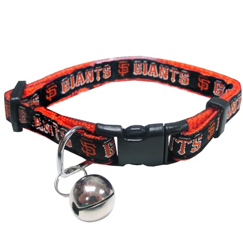 MLB CAT COLLAR. - SAN FRANCISCO GIANTS CAT COLLAR. - Strong & Adjustable BASEBALL Cat Collars with Metal Jingle Bell