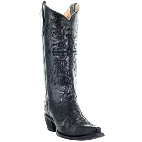 Corral Circle G Women's L5039 Cross Embroidery Brown Snip Toe Western Boots2