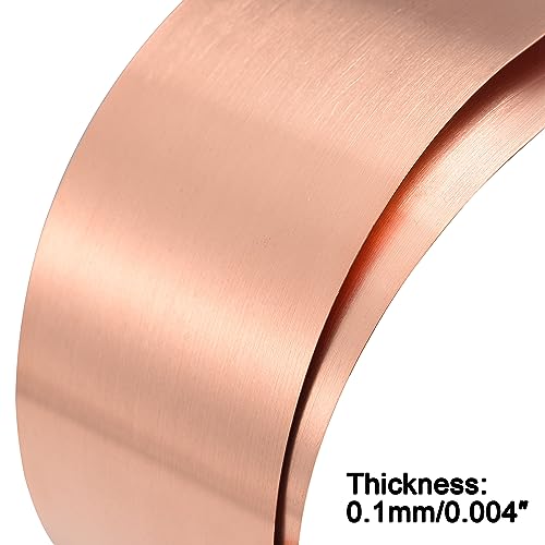 uxcell Copper Sheet Roll, Metal Foil Plate 1000mm x 50mm x 0.1mm