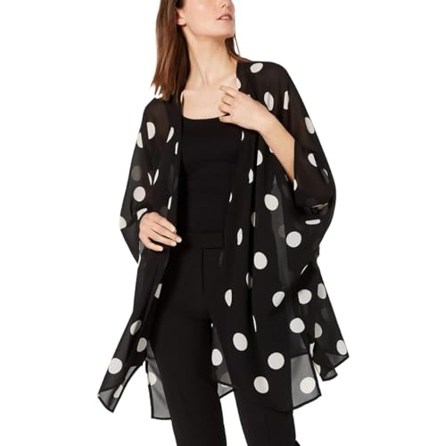 Image of Anne Klein Womens Oversized Sheer Cardigan with Side Slits