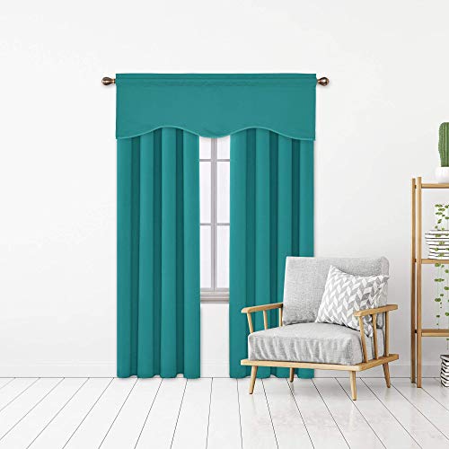 image for Deconovo Blackout Window Valance for Kitchen Solid Rod Pocket Scallope