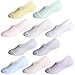 CHUNG Kids No Show Socks Cotton Liner Low Cut Sock for Boys Girls Toddler Thin 10 Pack Solid Color Summer (4-6Years, SolidColor)