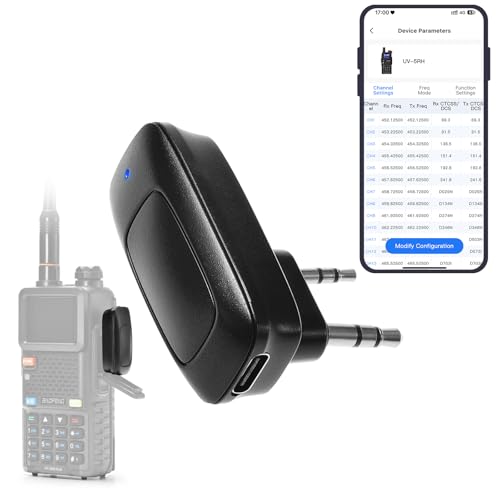BAOFENG BT-A1D Wireless Programming Adapter, BT APP Radio Programmer for Baofeng UV-5R, UV-5R Mini, UV-5RM Plus, BF-888S, K5 Plus Ham Radio Handheld, Fast Channel Setup for Hiking and Field Use