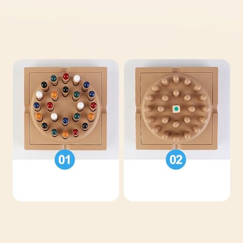 misppro Solitär-Spiel, einzelnes Schachspielzeug, Gehirn-Teaser-Puzzle, Strategie, Gedächtnis, Schach, Peg, Solitär-Puzzle, Spielzeug für Erwachsene, Kinder, Familie
