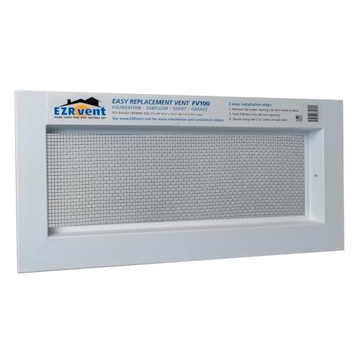 EZRvent FV100-8H Foundation and Garage Easy Replacement Vent, 5x14 inch, Galvanized Mesh