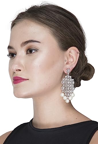 Auraa Trends Rhodium Plated American Diamond Zircon Earring Set For women and girls AT-601 - Image 4