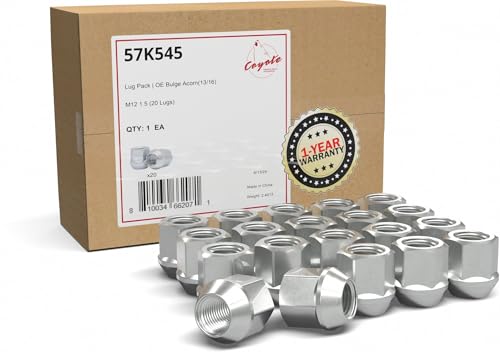 Image of Wheel Accessories Parts 20 Pcs M12x1.5 12x1.5 Thread OE Bulge Acorn Lug Nuts 1 inch Long Zinc 13 /16 inch 21mm Hex Fits Ford Fusion ｜ Mazda 3 CX 5 ｜ Hyundai Elantra ｜ KIA Soul ｜ Mitubishi Outlander