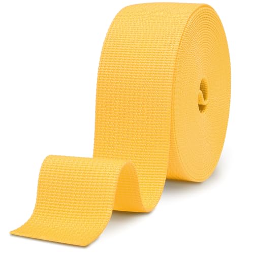 Image of CooBigo 12 Yards Webbing 1 inch & 1.5 inch & 2 inch Polypropylene Webbing Strap 1 Inch 1.5 Inch 2 Inch Wide Webbing Strapping for Bags /Lawn Chair /Pool Solar Cover DIY Crafting