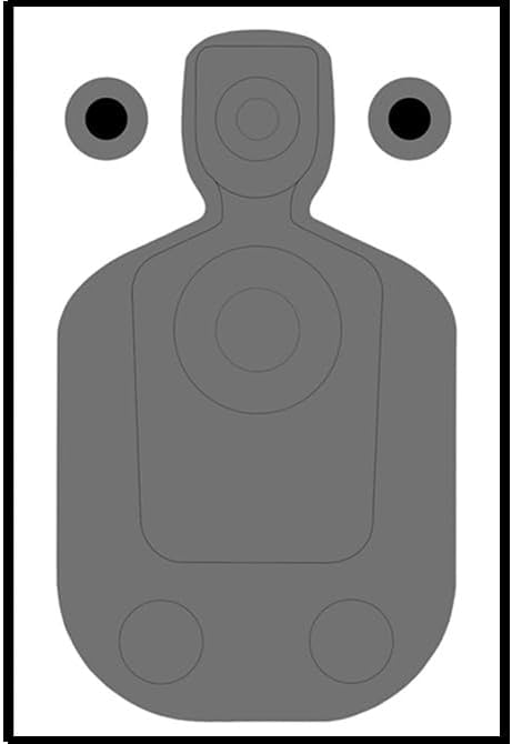 Phoenix (AZ) PD Modified TQ-21 Qualification Target Features Standard TQ-21 Silhouette Target with Additional Head, Chest & Pelvic Area Impact Zones Black & Gray Size: 23" x 35"