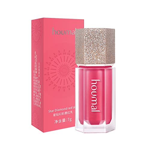 Soft Cream Liquid Blush，Liquid Blush For Cheeks，Multi Sheer Big Brush Liquid Skin Tint Stick For Eyes And Lips, Weightless, Long-Wearing For Natural-Looking Blush Makeup (Tomato Red) #TOP6