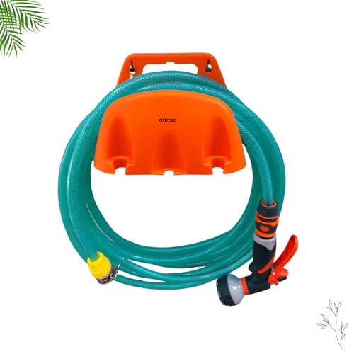 DRIOSE® Heavy Duty ABS Material wall Mounted Watering Hose Holder Pipe Stand | Portable Irrigation Hose Hanger |Hose Pipe Holder Hook, Home Garden Indoor & Outdoor Backyard - Orang Pack of 1