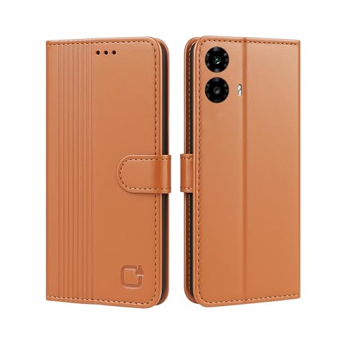 Image of AIBEX Shock Proof Flip Compatible for Motorola G45 5G / Motorola G34 5G Flip Cover Leather Finish | Inside TPU with Card Pockets | Wallet Stand | Complete Protection Flip Case - Brown
