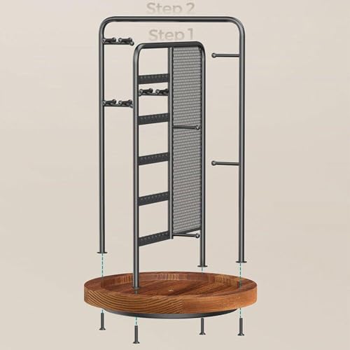 Présentoir de bijoux rotatif 360 multi-couches pour bagues - 3