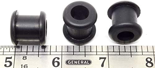 Black EPDM Rubber Push-in Grommet - Inner Diameter 3/8", Outer Diameter 3/4", for Hole Diameter 9/16", Panel Thickness 1/2"
