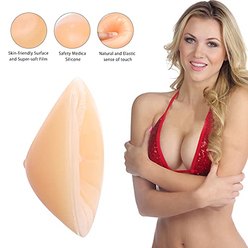 Maxtara Silicone Breasts Enhancers Fake Breast Forms Crossdress Cosplay Transvestite Mastectomy Prosthesis Men Women (A, Triangle Breast Without Areola) #TOP2