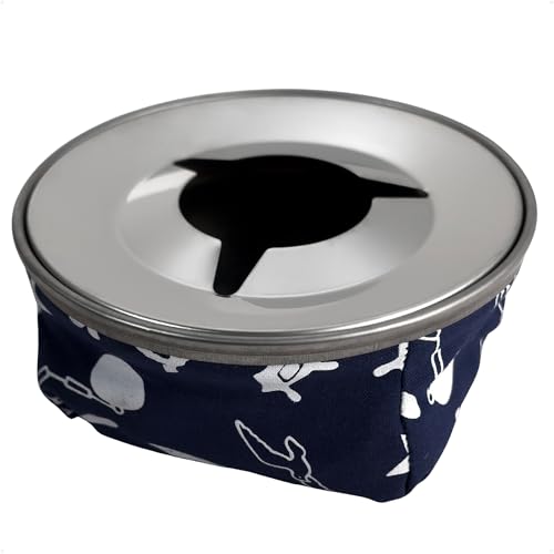 Five Oceans 2-Pack Marine Windproof Bean Bag Ashtray, Blue