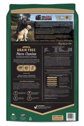 Image of VICTOR Purpose Grain Free Hero Canine Dry Kibble - Active Adult Dogs, 50 lb