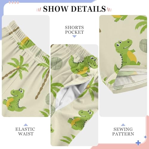 ZZXXB Crocodile and Volleyball Boys Long Pants Soft Trousers Elastic Waist Kids Lounge Bottoms with Pockets S-XL4