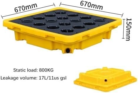Paletas Amarillas y Negras para contención de derrames: Plataformas modulares de plástico para garajes de fábrica, apilamiento y Almacenamiento, Resistentes a la Pintura y la Humedad: soluci