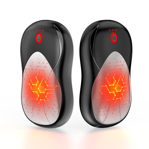 PHEJIE Scaldamani Elettrico, 2 Pack Scaldamani Ricaricabile Portatile, 3 Livelli di Temperatura da 40-55°C,6000mAh Unisex per Interni Esterni Golf Campeggio Regali Invernali