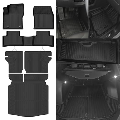 NQOQN Custom Fit Floor Mats for Toyota Corolla Cross FWD 2022-2026 (Not for AWD/Hybrid), All Weather TPE Floor Liners with Trunk Mat & Backrest Protectors, Odorless Full Set Interior Accessories