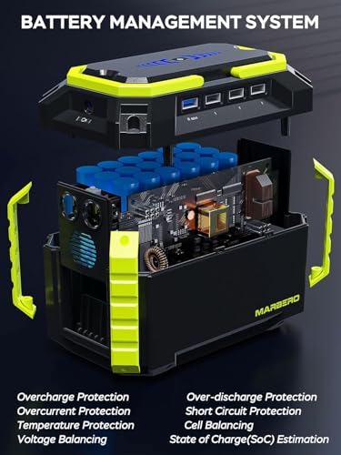 Image of MARBERO Solar Generator 150W Peak 150Wh Portable Power Station with Solar Panel Included Camping Power Supply with AC Outlet DC USB Ports for Outdoor RV Fishing Emergency