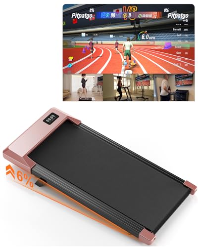 Superun Walking Pad Raceable 6% Incline 2.5HP Under Desk Treadmill 136KG Capacity 6/ 12KM/H Foldable Treadmill with HIIT & MIIT Programs APP Control Portable Walking Machine for Home