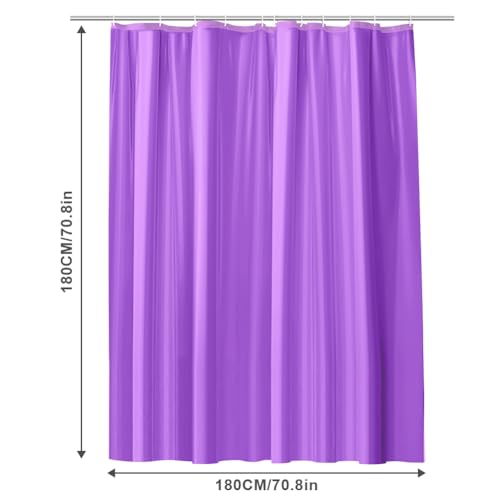 URAQT Shower Curtain Anti Mould, Waterproof PEVA Bath Curtains, Mildew Resistant Bathroom Shower Curtain with 12 Hooks - Image 2