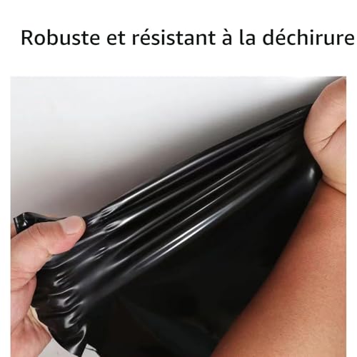 GSHUR Bâche en polyéthylène noire robuste, 3 m x 4 m, 1300 g, feuilles de couverture en polyéthylène épaissies pour serre de jardin, idéales pour l'isolation et la protection contre les gravats de – vue 3