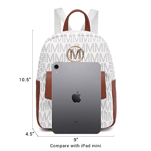 MKP Mini Backpack Purse for Women Fashion Cute Small Daypacks Purse Girls Bookbag School Shoulder Bag with Charm Tassel, White