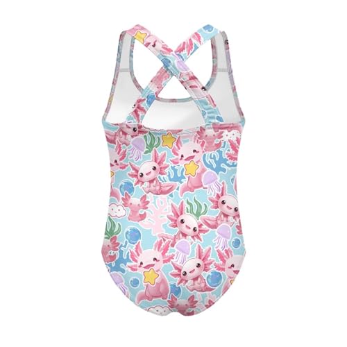 Image of Girls One Piece Swimsuits Quick Dry Beach Bathing Suit Crossback Swimwear 5-14 Years