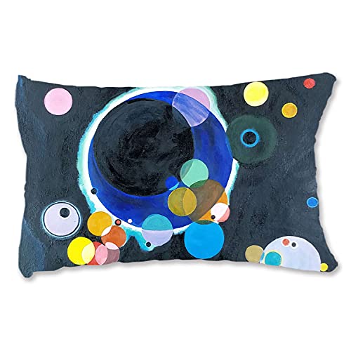 BONNIU Funda Decorativa Cojin con Cremallera 50X65 cm Protectores Almohada Terciopelo Abstracto Art Tamaño Standard - Kandinsky - Varios Círculos 1926 B0036