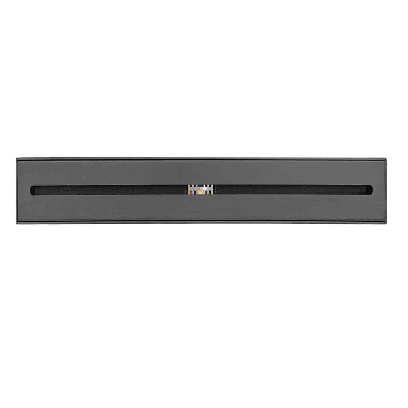 Liniowa rynna prysznicowa 30 cm (12 cali), ze stali nierdzewnej 304, prostokątna, ze zdejmowaną kratką, filtrem do włosów i prostym wężem, odświeżaczem powietrza, szaro-antracytowa.