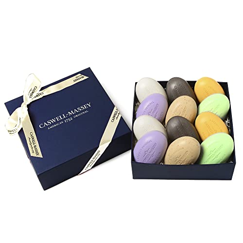 Image of Caswell-Massey Natural Bar Soap Gift Set - Centuries Collection 4 Scent - Plant-Based Formula with Essential Oils - Made in USA - Moisturizing Triple-Milled Body Soap Bars for Men & Women, 12 x 5.8 oz