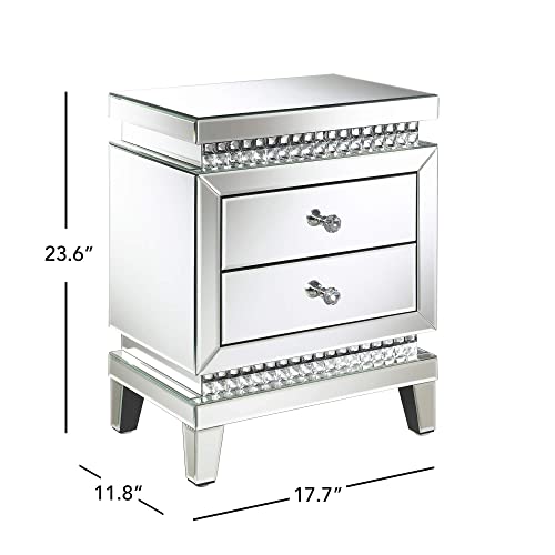MIREO-Mirrored-Nightstand-Crystal-End-Table-with-2-Drawers-Mirror-Accent-Silver-Table-Bedroom-Mini-Cabinet-from-Furniture