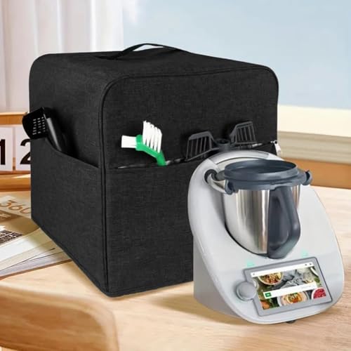 Housse anti-poussière pour mixeur TM5/For, double couche en tissu Oxford avec doublure imperméable, étui de rangement noir avec poche latérale – vue 6