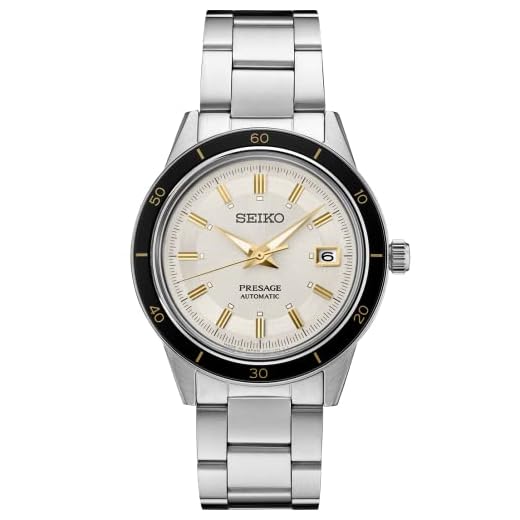 SEIKO Relógio automático masculino – Coleção Presage com inspiração vintage dos anos 1960 – Resistente à água até 50 m, Creme - SRPG03, Presage