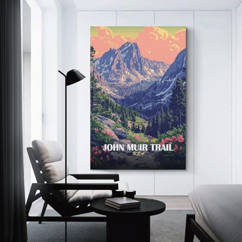John Muir Trail USA toile de décoration salon chambre en format de 50x75cm