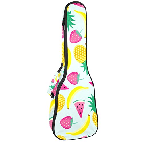 Sac ukulélé ténor rembourré et étanche idéal pour vos concerts nomades motif fraise
