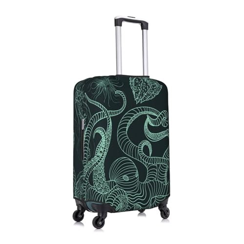 Vintage Octopus And Jellyfish Luggage Suitcase Cover, Stretchable Protection Luggage Stylish Suitcase Covers Large3