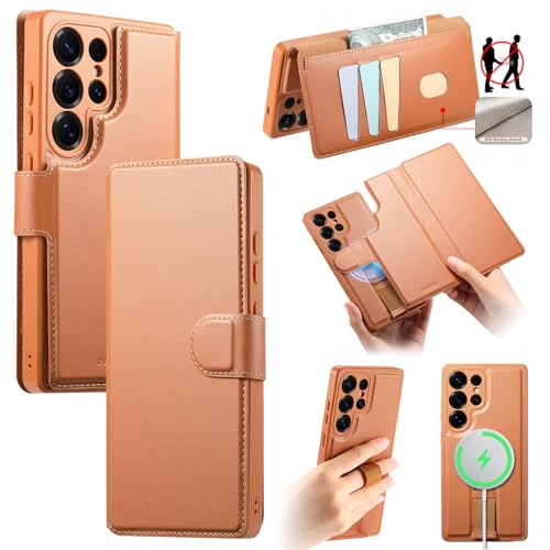 �X�}�z�P�[�X�Ή� Galaxy S25 Ultra �P�[�X �蒠�^ ���C�|�P�b�g �����\ ���z�^ Magsafe�Ή� �M�����N�V�[ S25 Ultra �p�J�o�[ �X�^���h�@�\ RFID�u���b�L���O PU���U�[ �}�O�l�b�g�t�� ���z�t�� �J�[�h���K�J�[�h�|